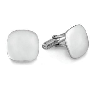 Simple cushion shaped engraved cufflinks