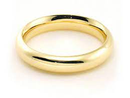 4mm D Shaped Wedding Band Silver / 9k