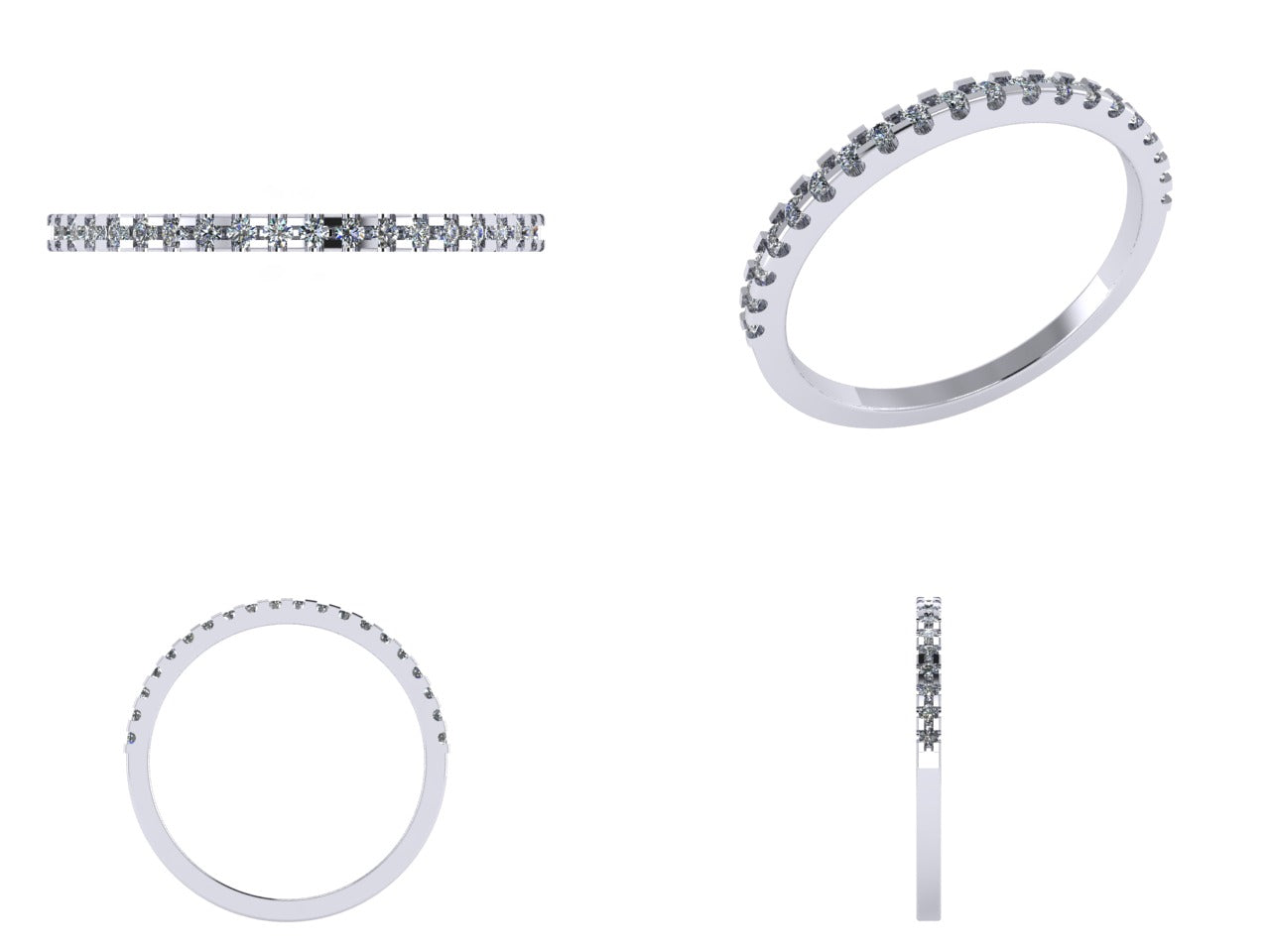Diamond Half Eternity Wedding Band