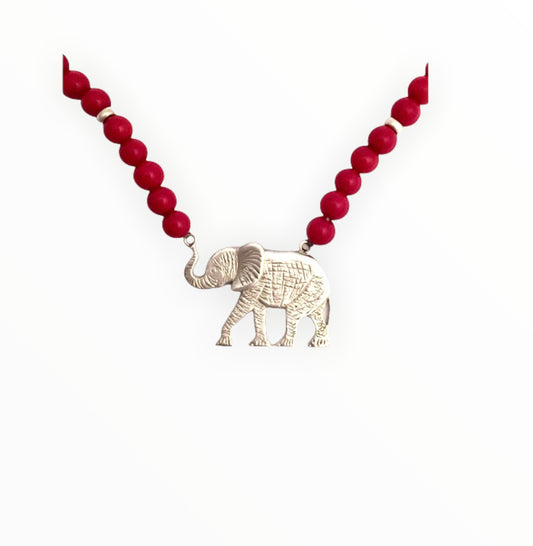 Elephant & Coral Neckpiece