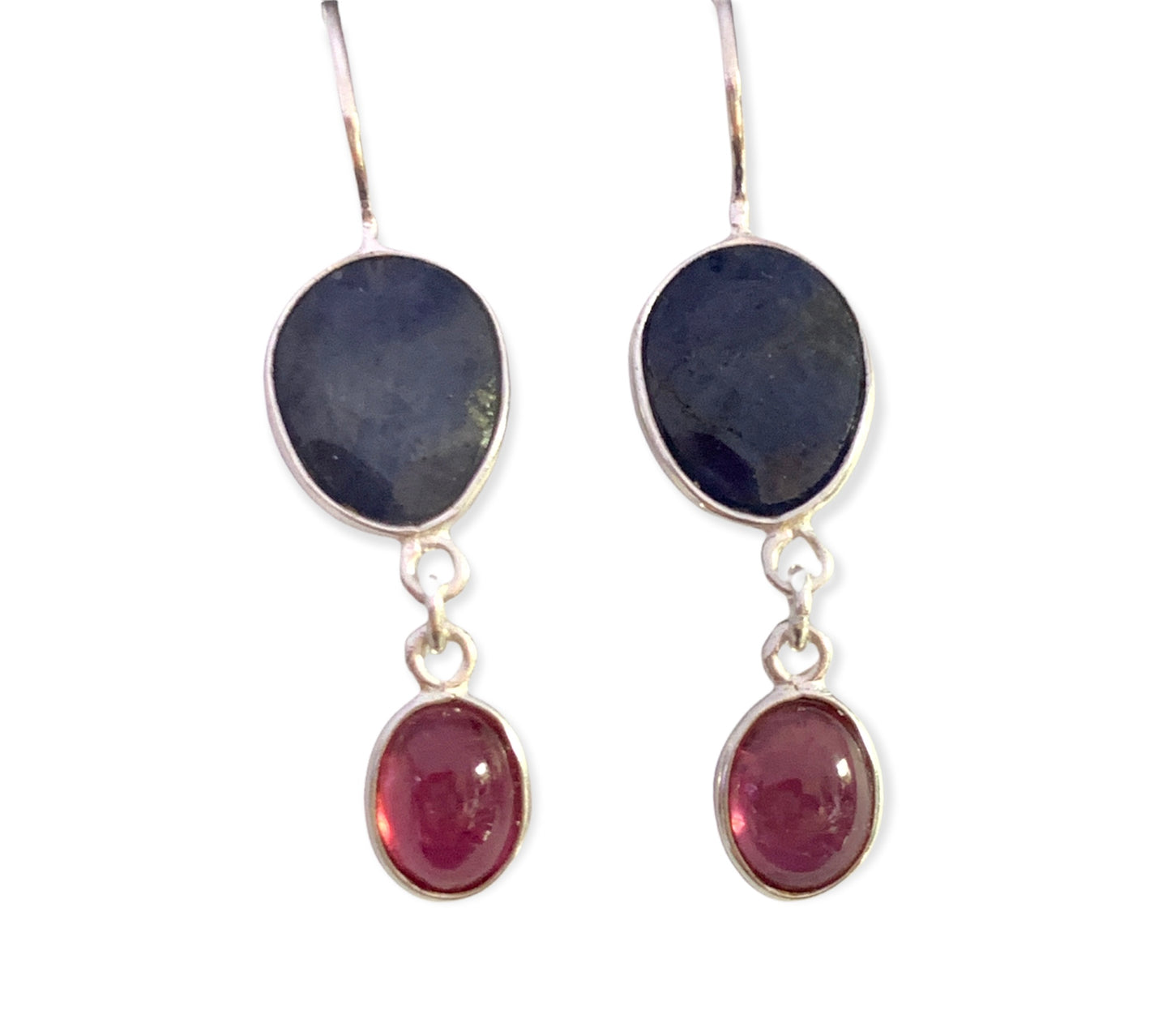 Sapphire Talpe and Ruby Earrings