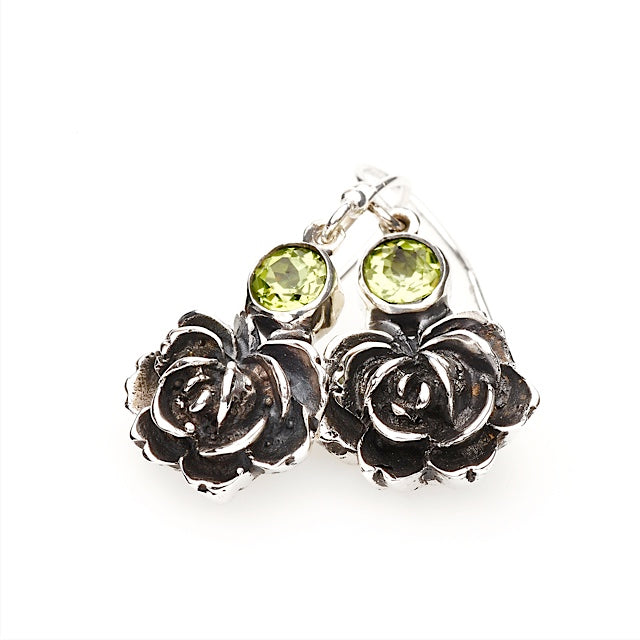 Rose and Peridot Earrings