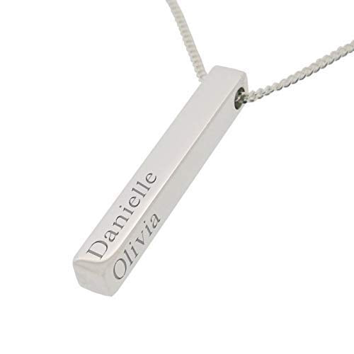 Silver Bar Necklace Vertical