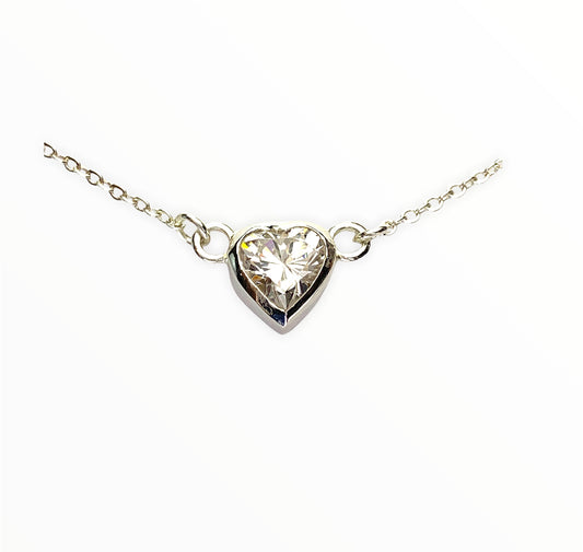 Silver Topaz Heart Pendant.