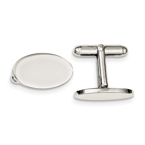 Simple oval engraved cufflinks