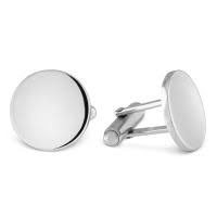 Simple round engraved cufflinks