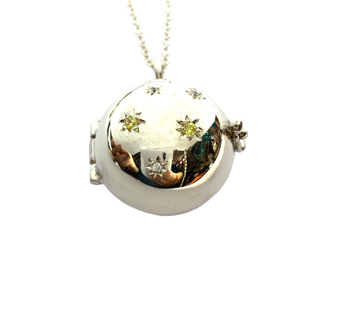 Starry Sky Angel Caller Silver Ball Locket